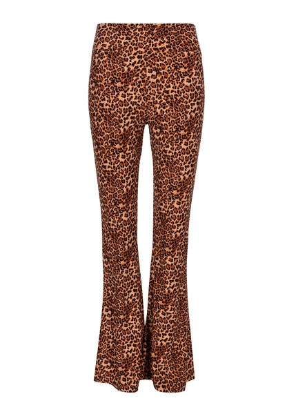 leopard print bell bottom trousers