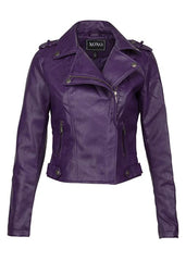 purple faux leather jacket