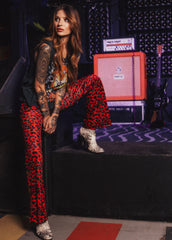 red leopard bell bottoms