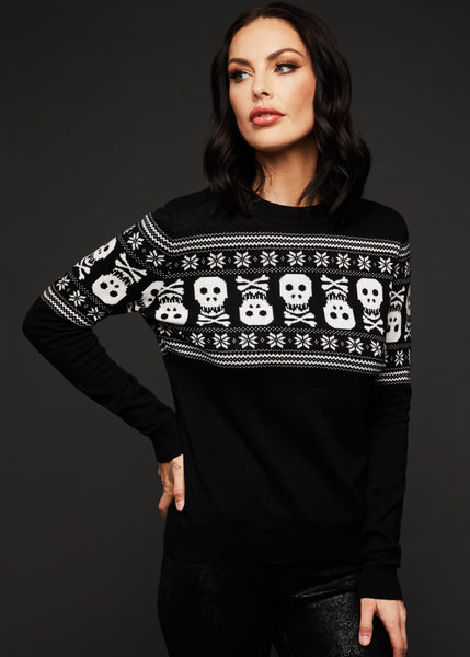 skull ugly xmas jumper