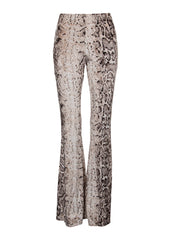 snake print flare trousers