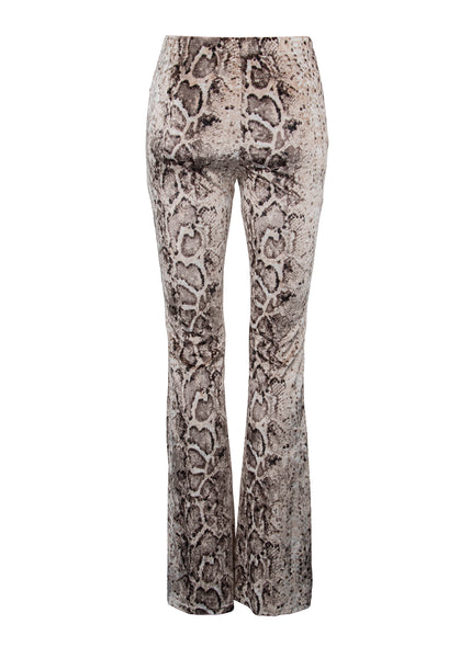 animal print velvet trousers