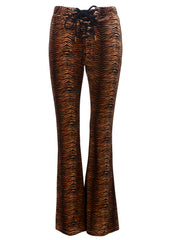 tiger print flare trousers