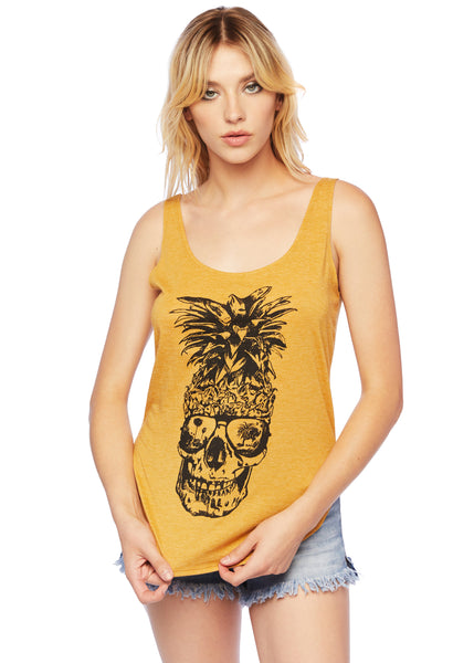 yellow pineapple skull top